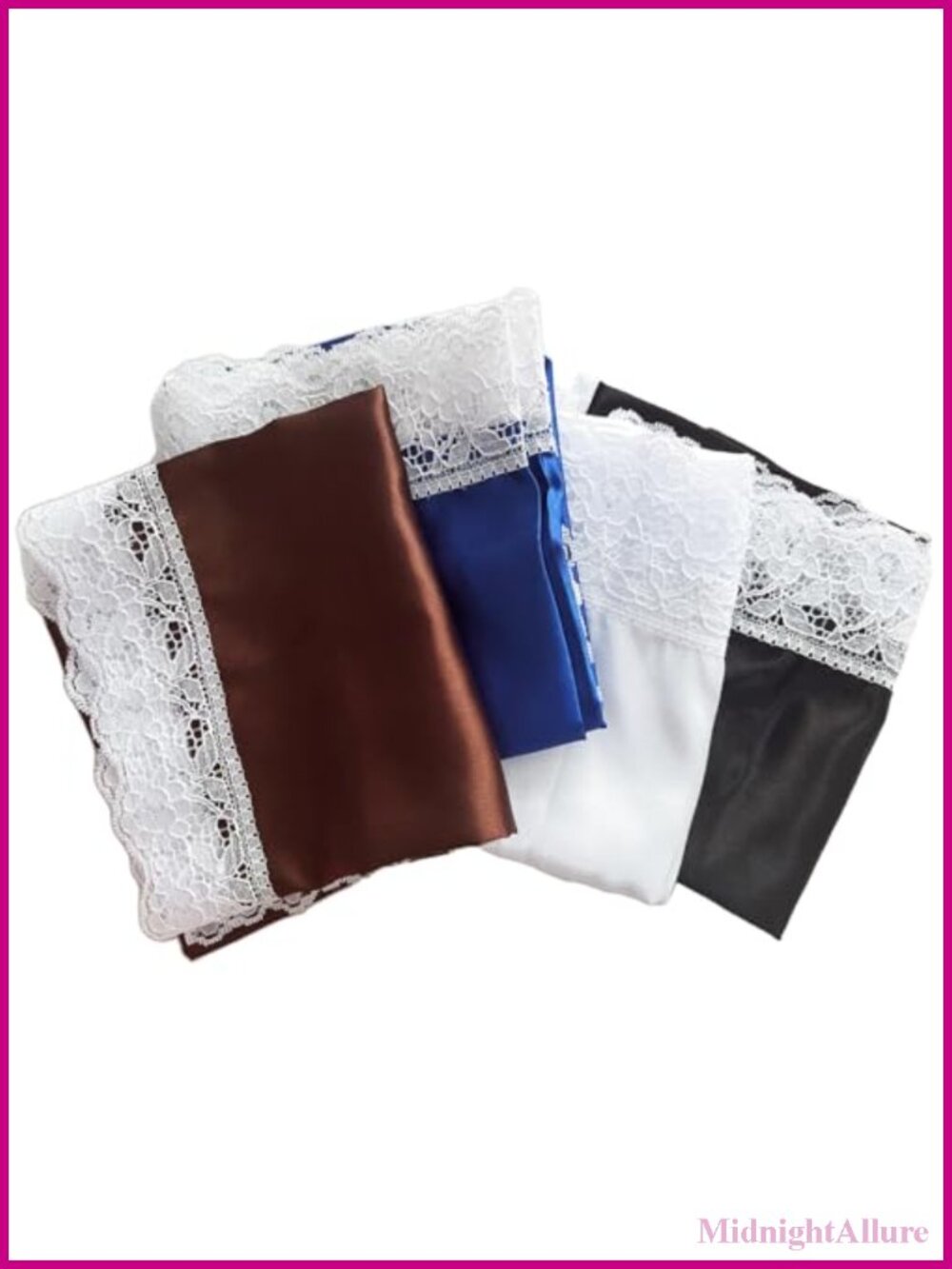Silk Feel Lap Scarf with Lace Church Cover Scarf Handkerchief for Women